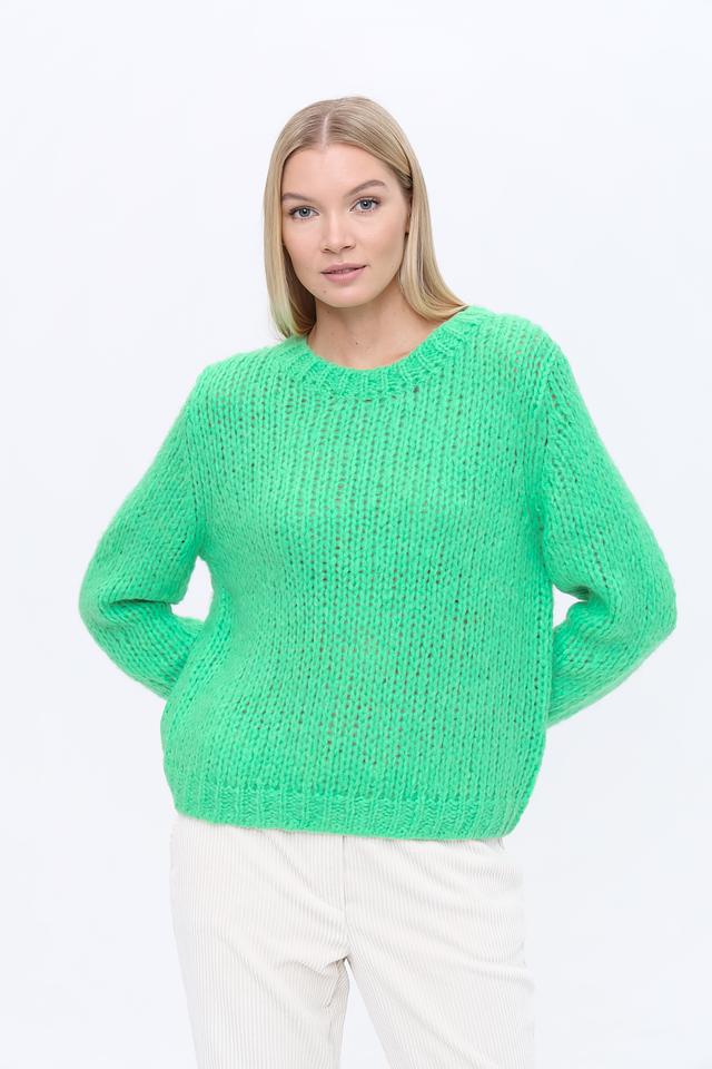 Пуловер Oui крупной вязки лайм