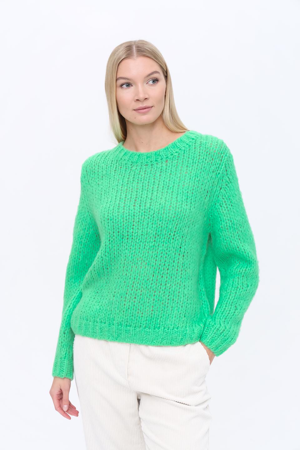 Пуловер Oui крупной вязки лайм