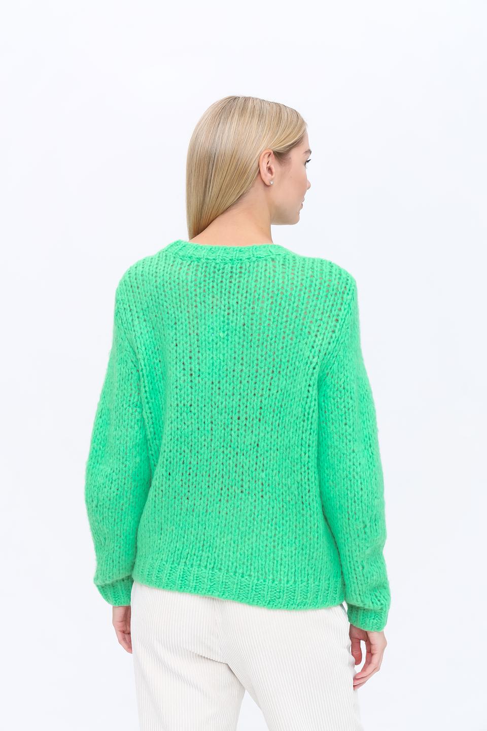 Пуловер Oui крупной вязки лайм