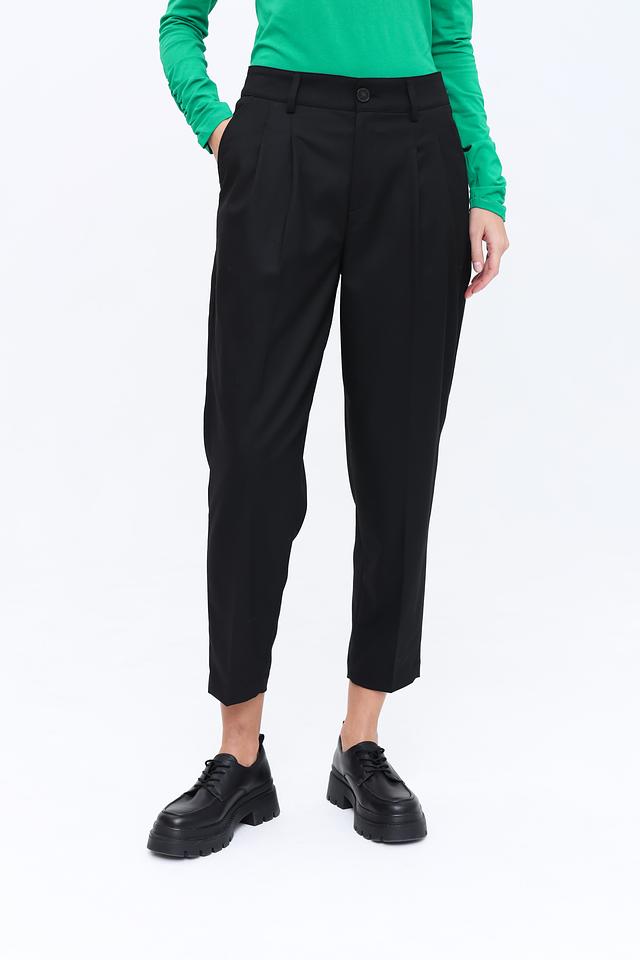 Брюки Oui чёрные с защипами