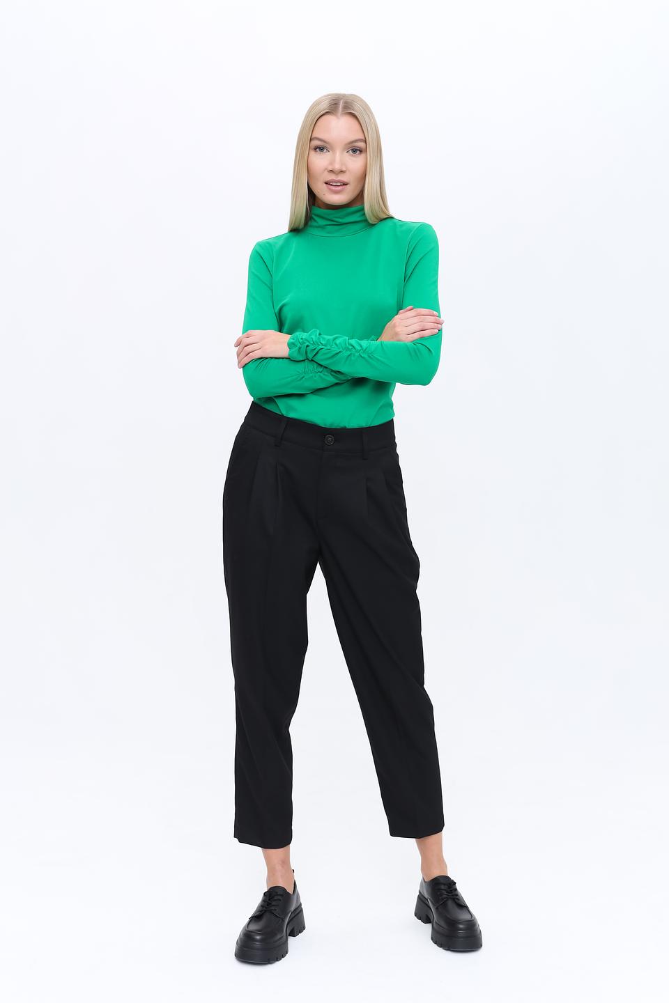 Брюки Oui чёрные с защипами