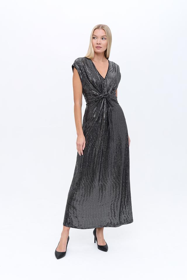 Платье Oui с пайетками серебристое