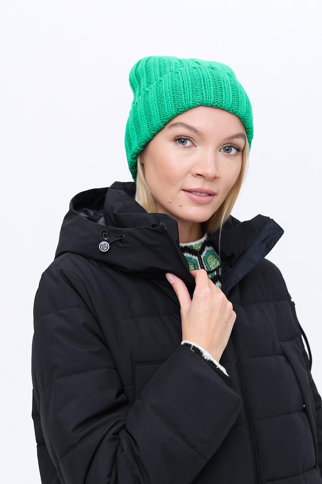 Шапка Oui зелёная вязаная