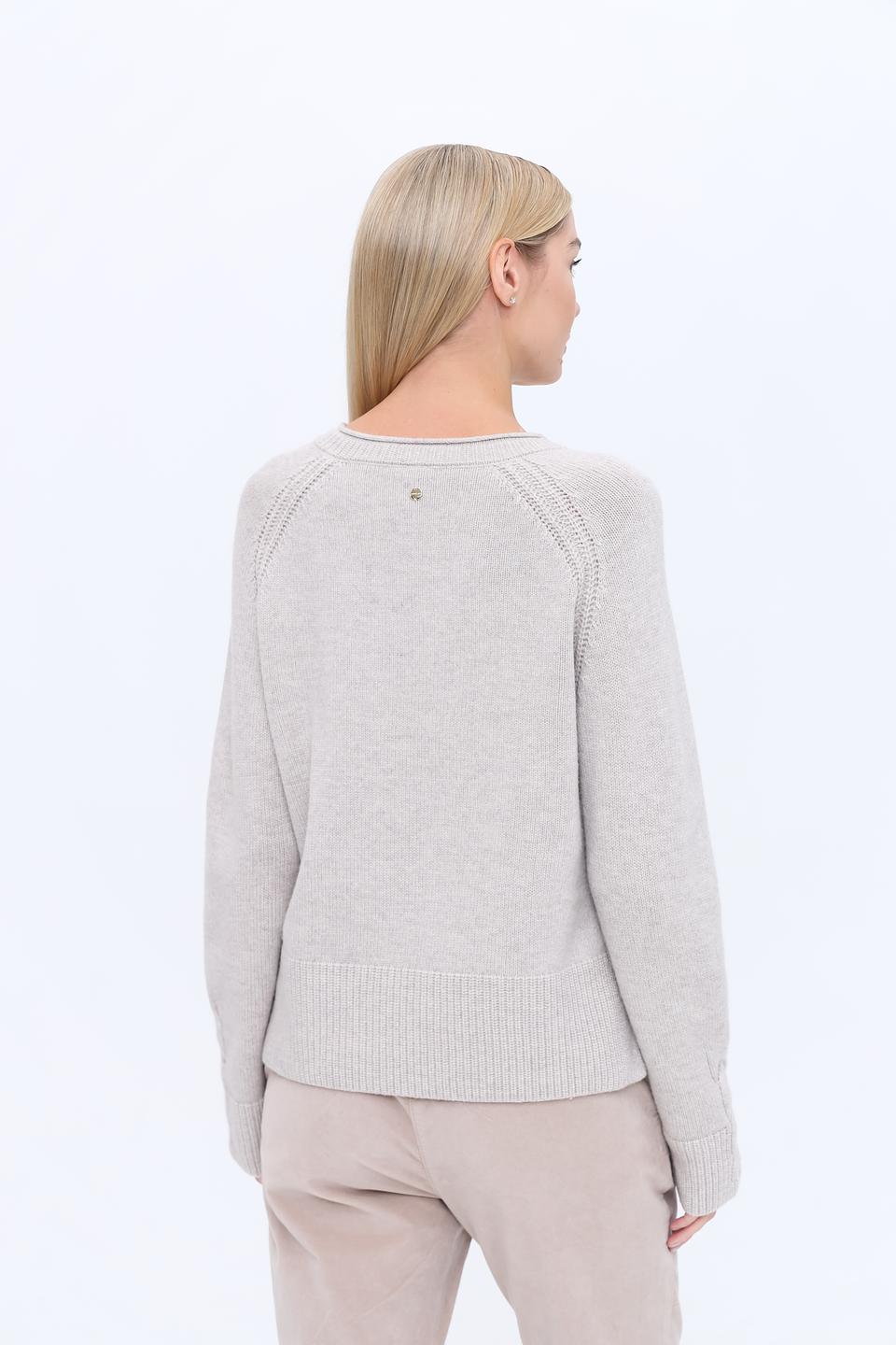 Пуловер Marc Cain V-образный бежевый