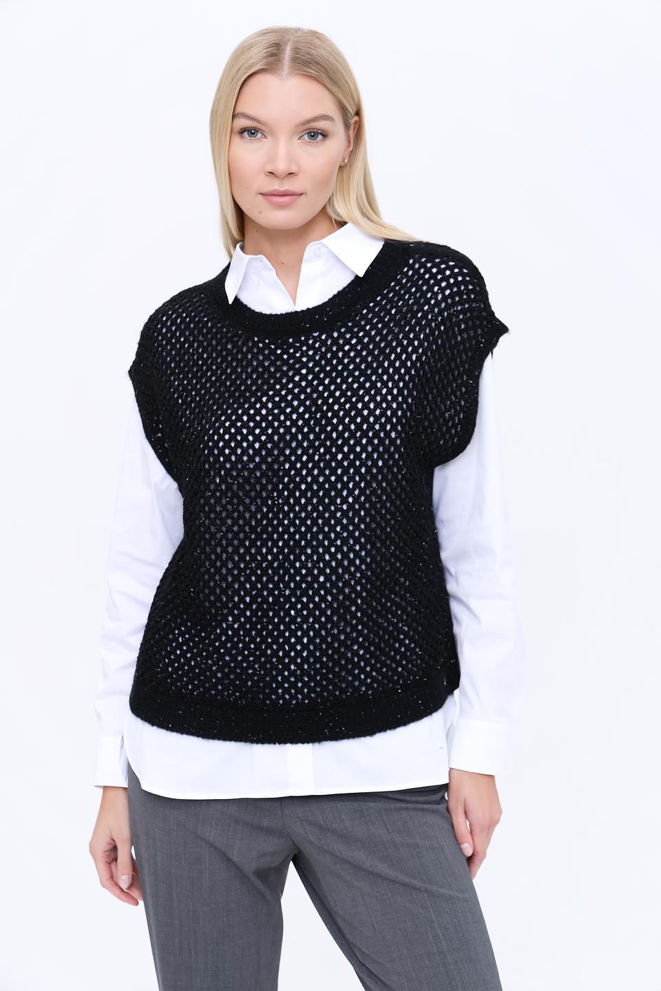 Жилет Marc Cain чёрный ажурный