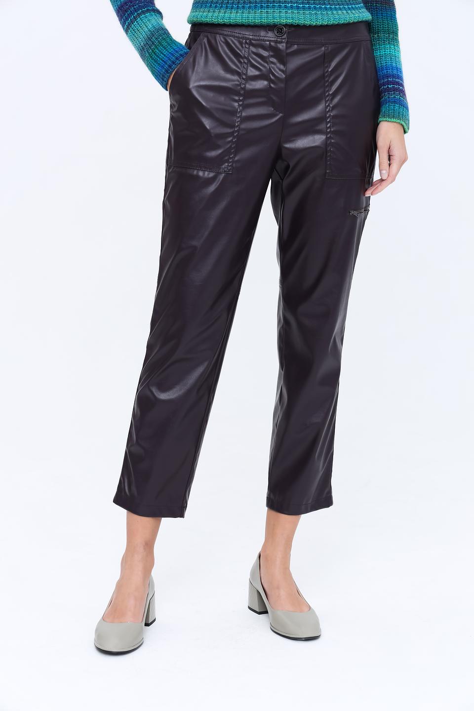 Брюки Marc Cain кожаные чёрные