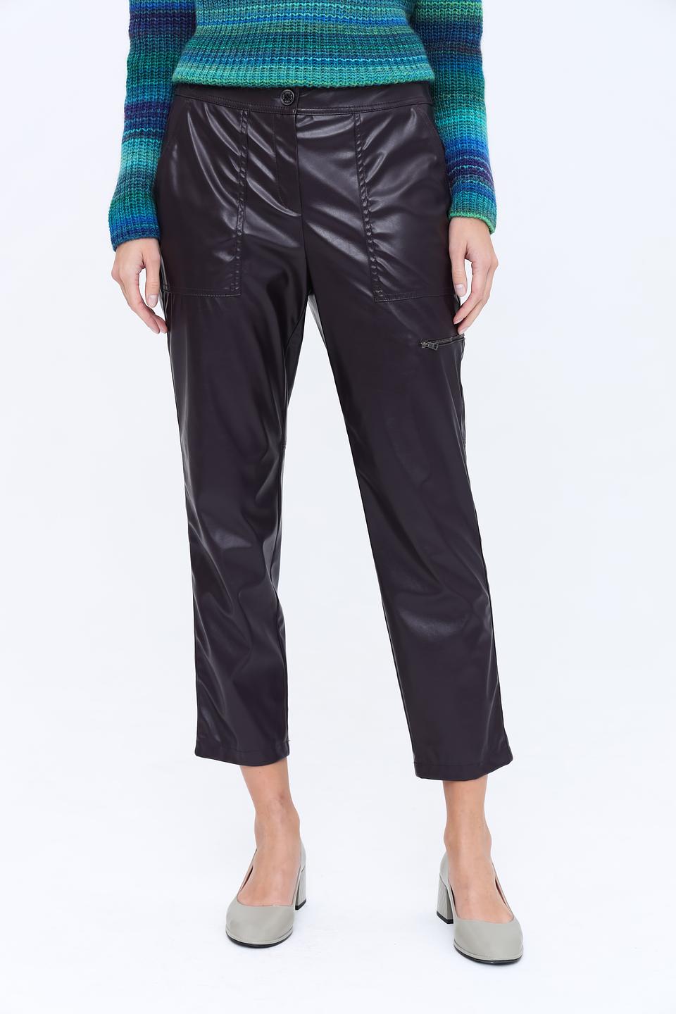 Брюки Marc Cain кожаные чёрные