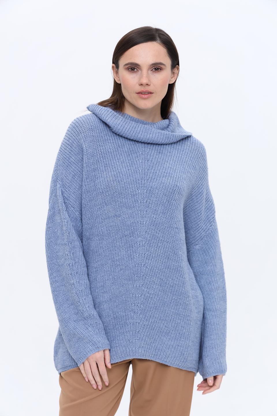 Пуловер Broadway с высоким горлом голубой