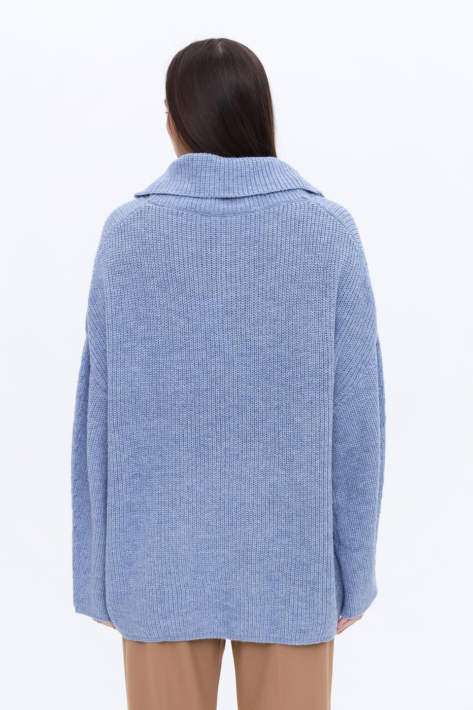 Пуловер Broadway с высоким горлом голубой