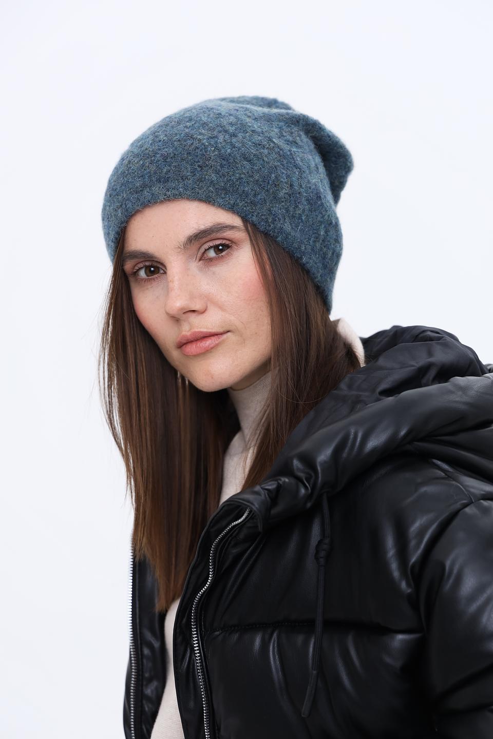 Шапка Seeberger вязаная серая