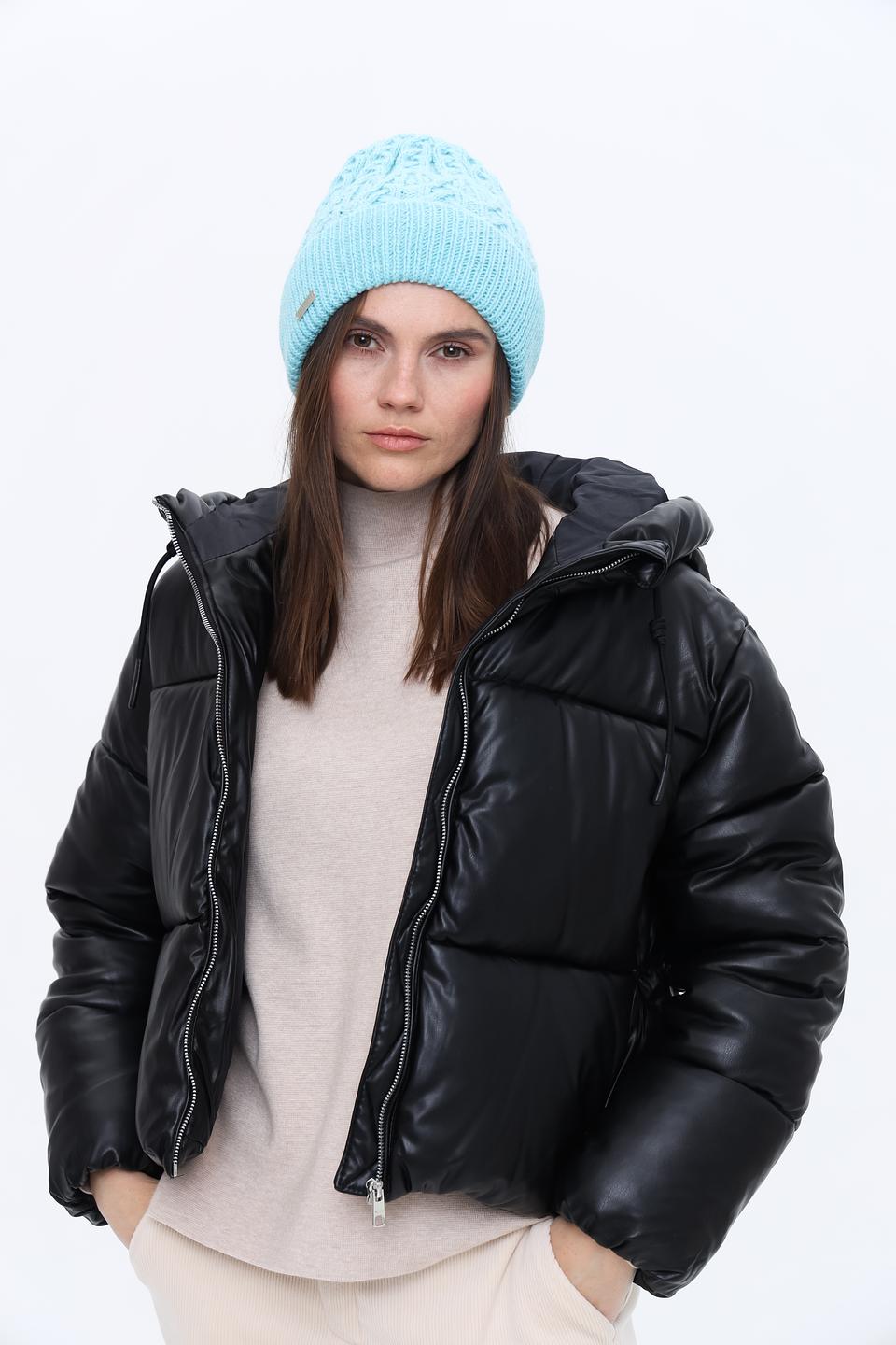 Шапка Seeberger голубая с косами