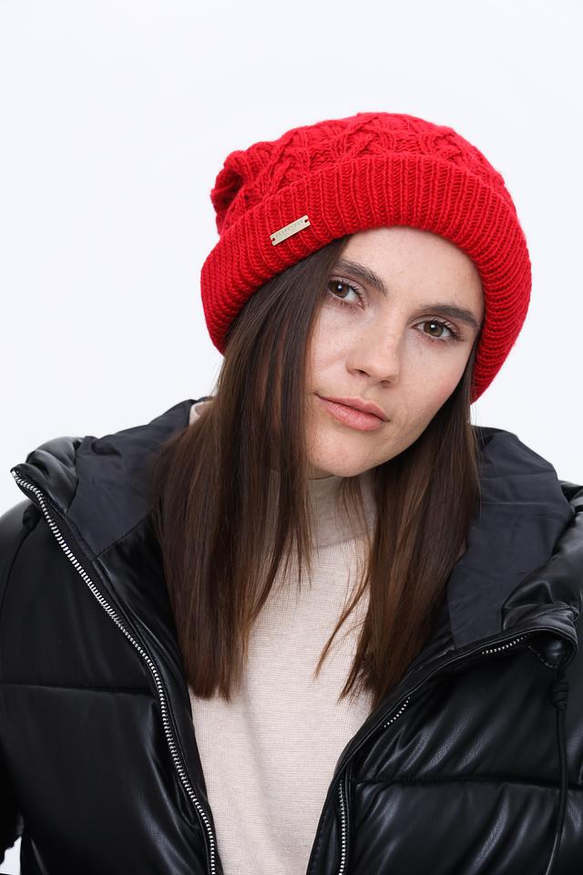 Шапка Seeberger вязаная красная