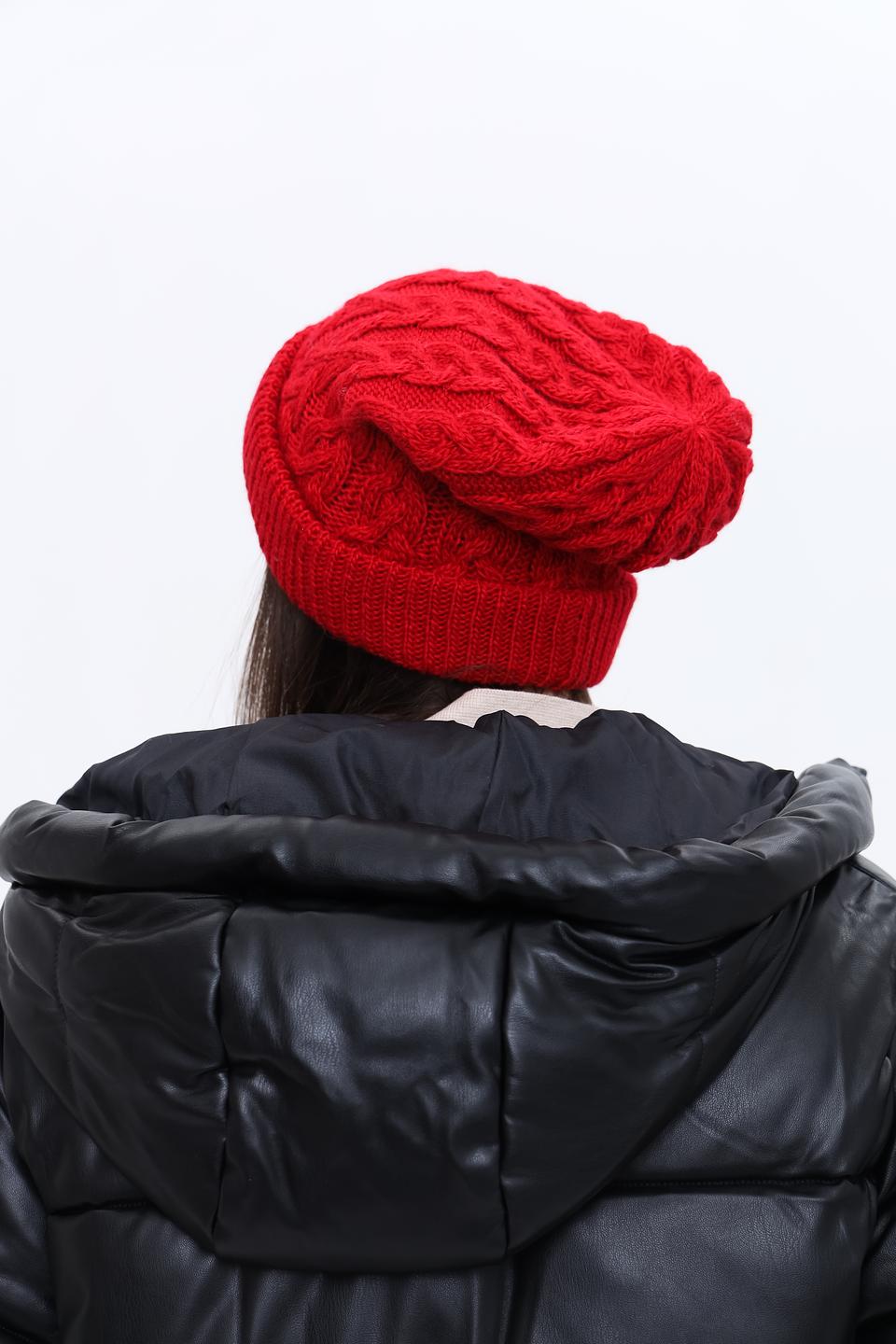 Шапка Seeberger вязаная красная