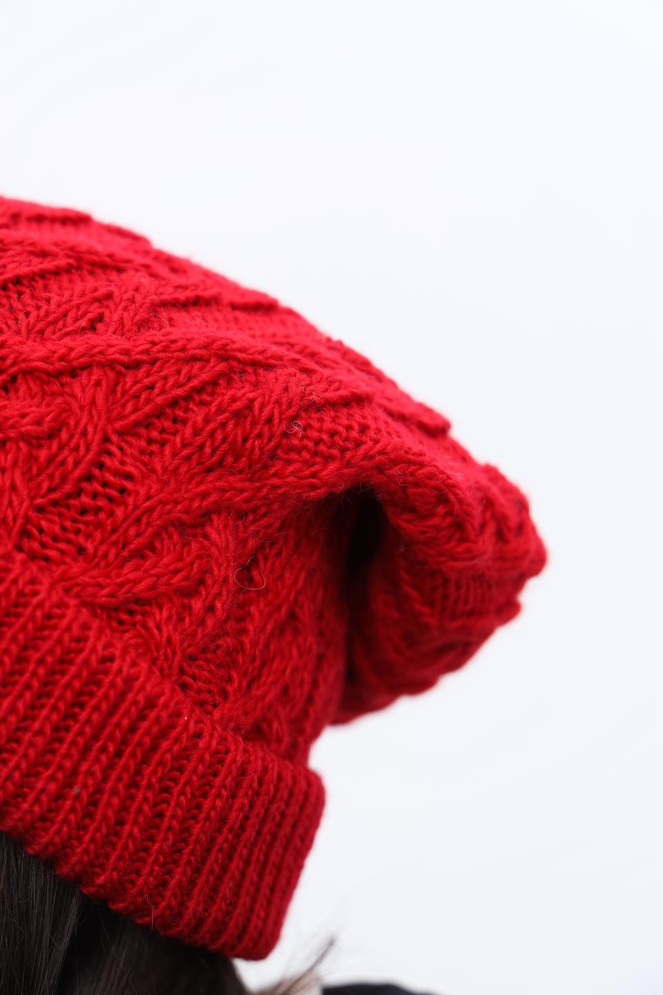 Шапка Seeberger вязаная красная