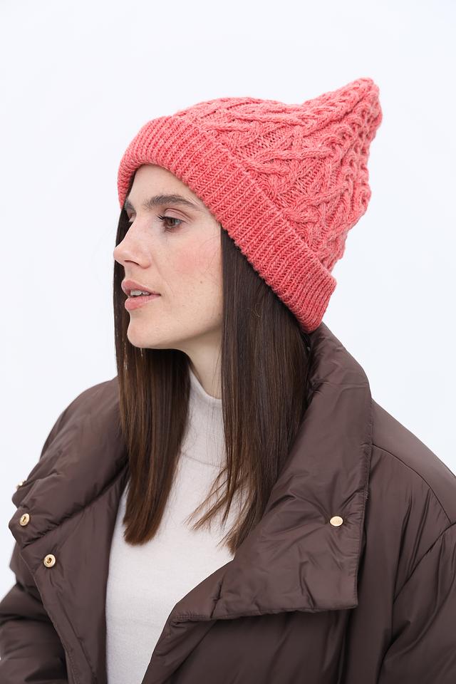 Шапка Seeberger косами персиковая