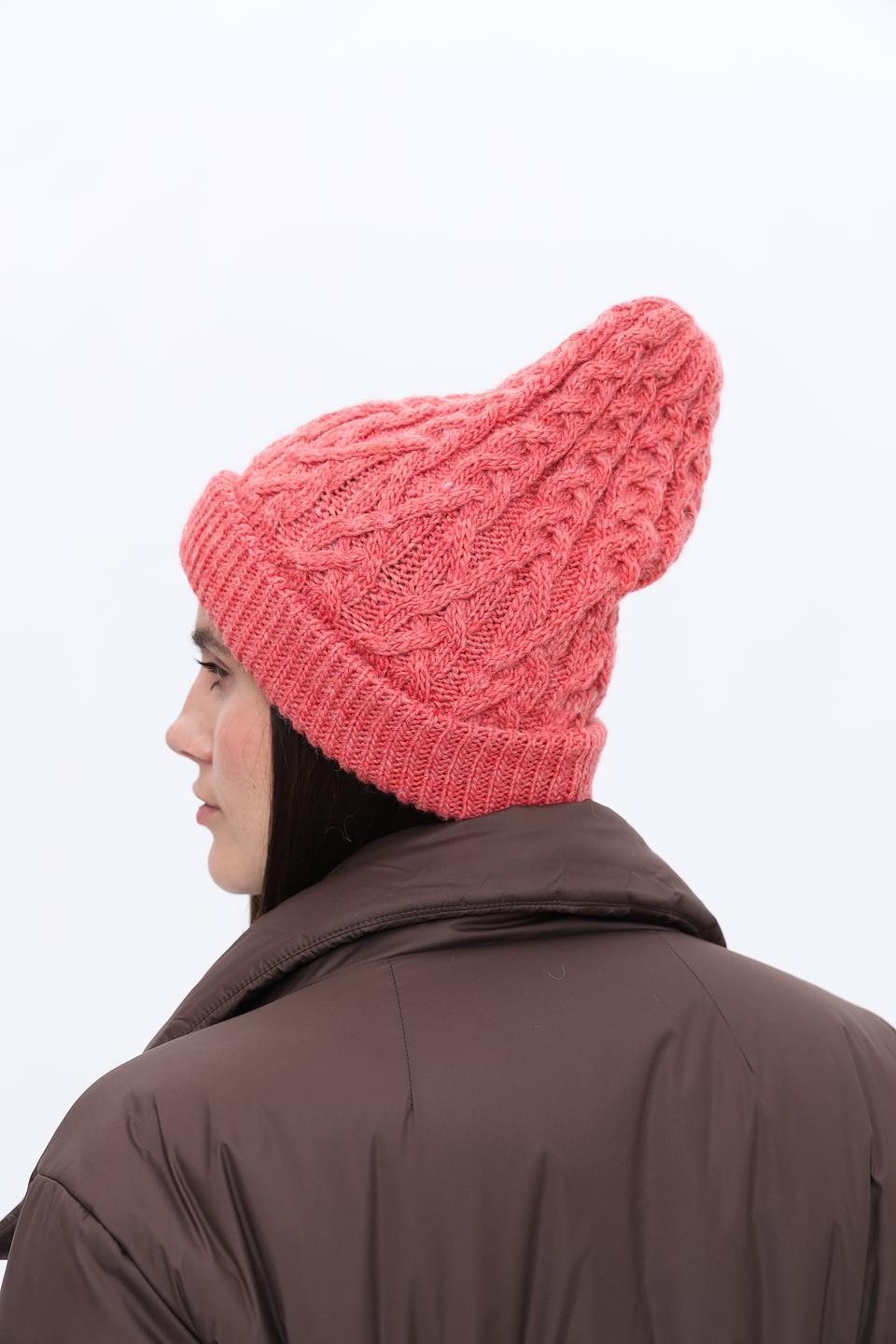 Шапка Seeberger косами персиковая