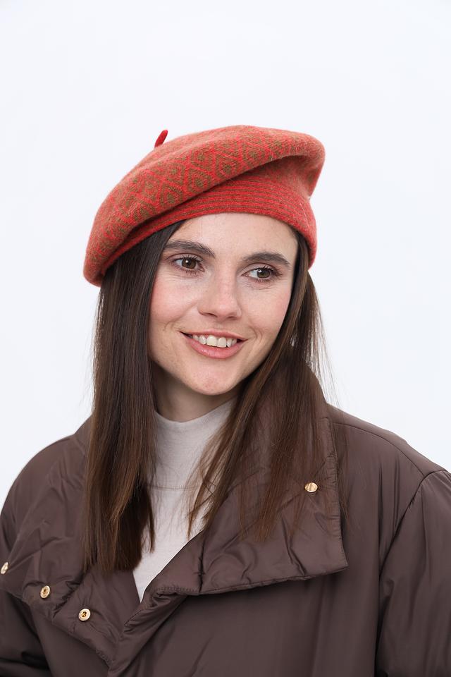 Берет Seeberger шерстяной красный