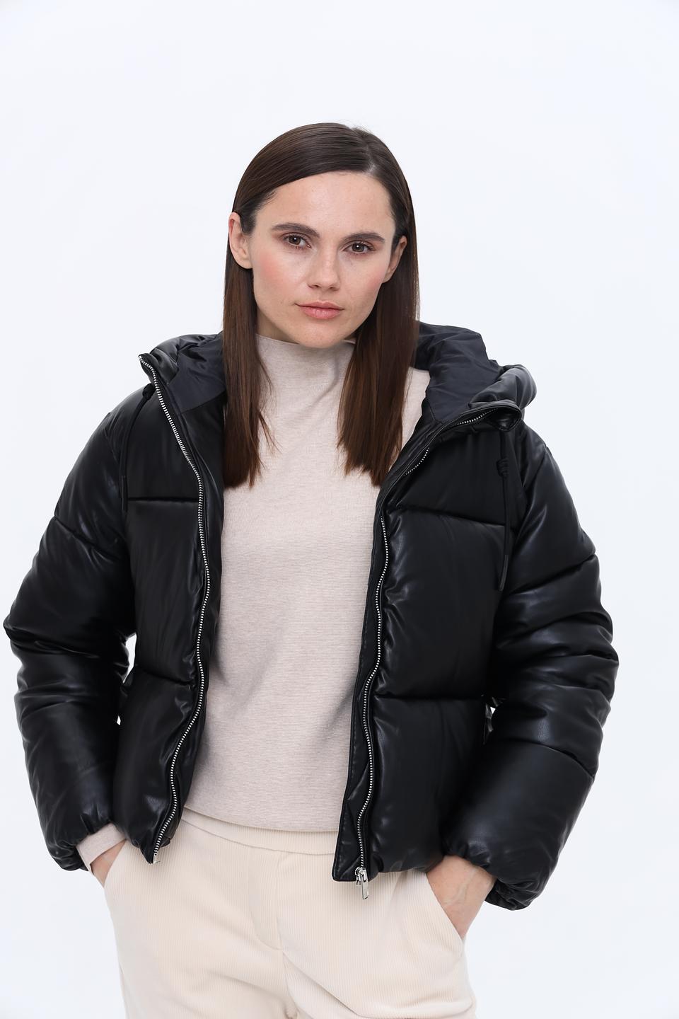 Куртка Alcott женская из экокожи чёрная