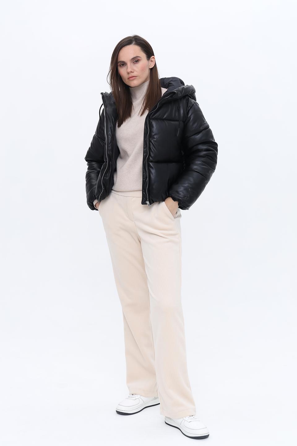 Куртка Alcott женская из экокожи чёрная