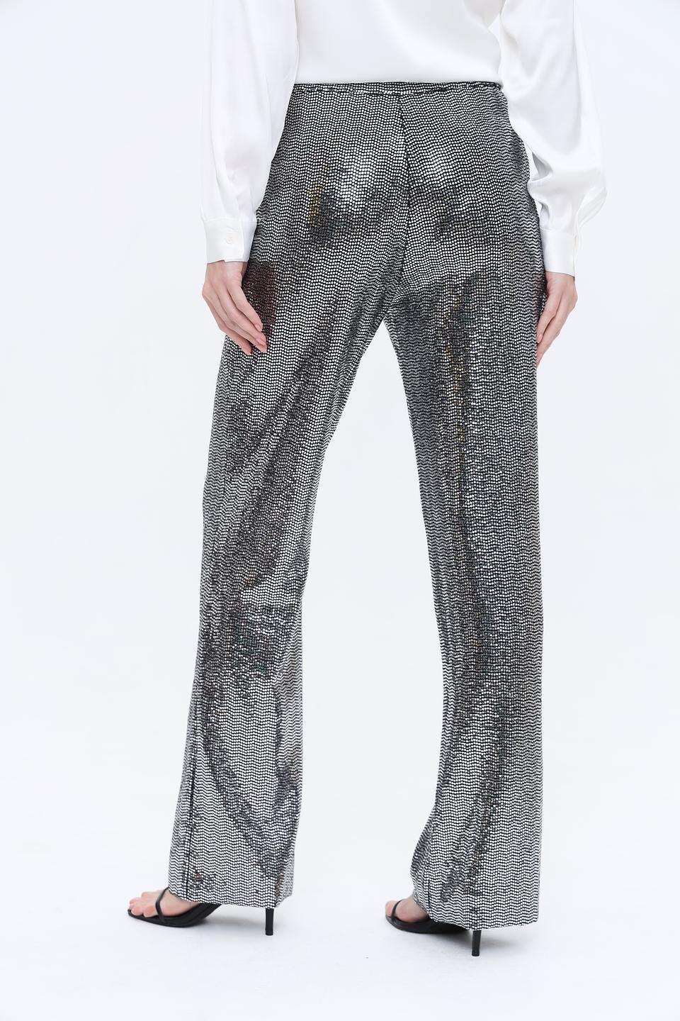 Брюки палаццо Rich and Royal серебристые