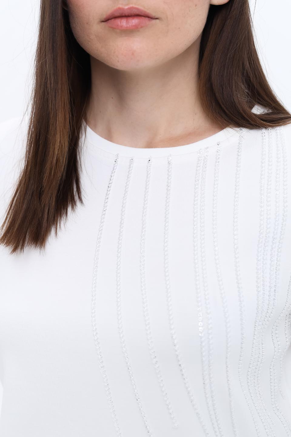 Пуловер Taifun с декоративной отделкой белый