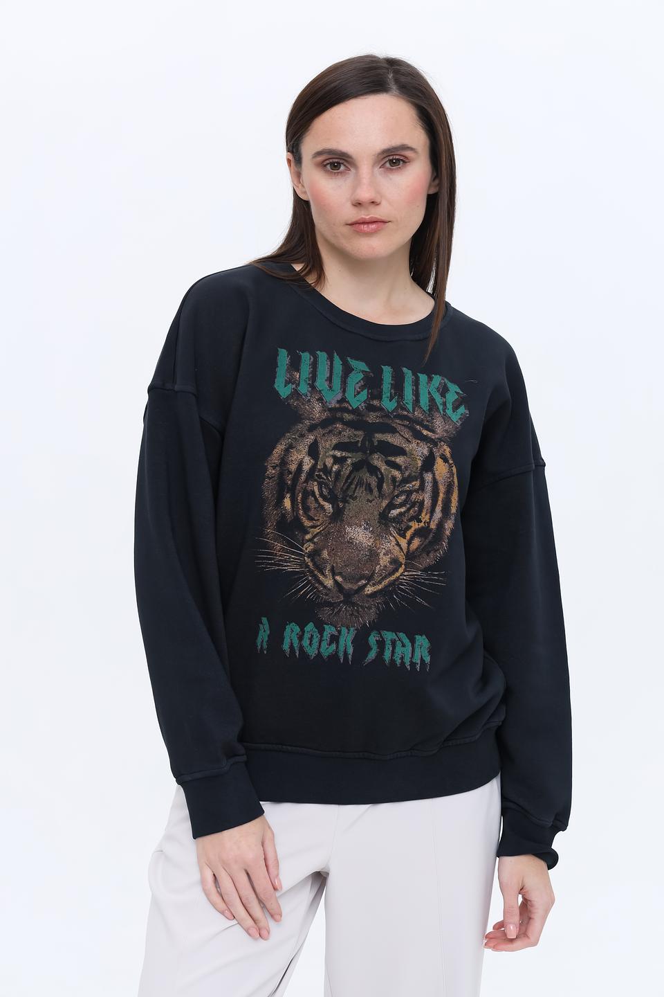 Пуловер Marc Aurel с тигром, тёмно-синий