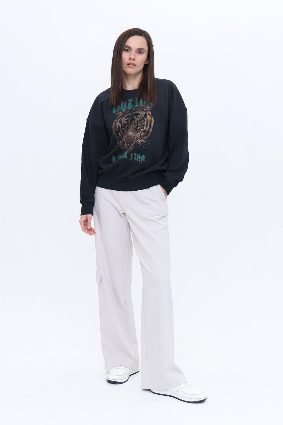 Пуловер Marc Aurel с тигром, тёмно-синий