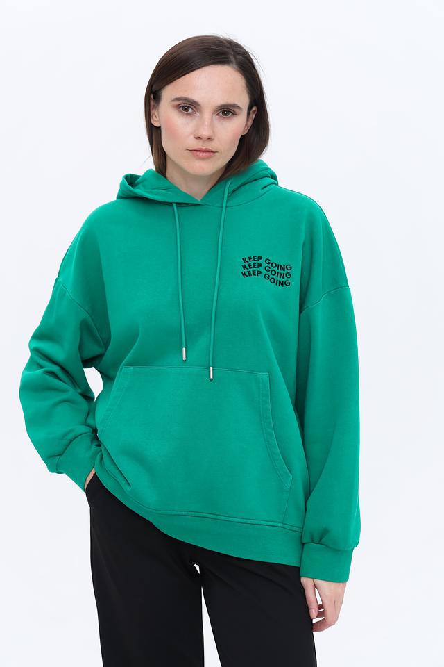 Толстовка Marc Aurel зеленая с надписью