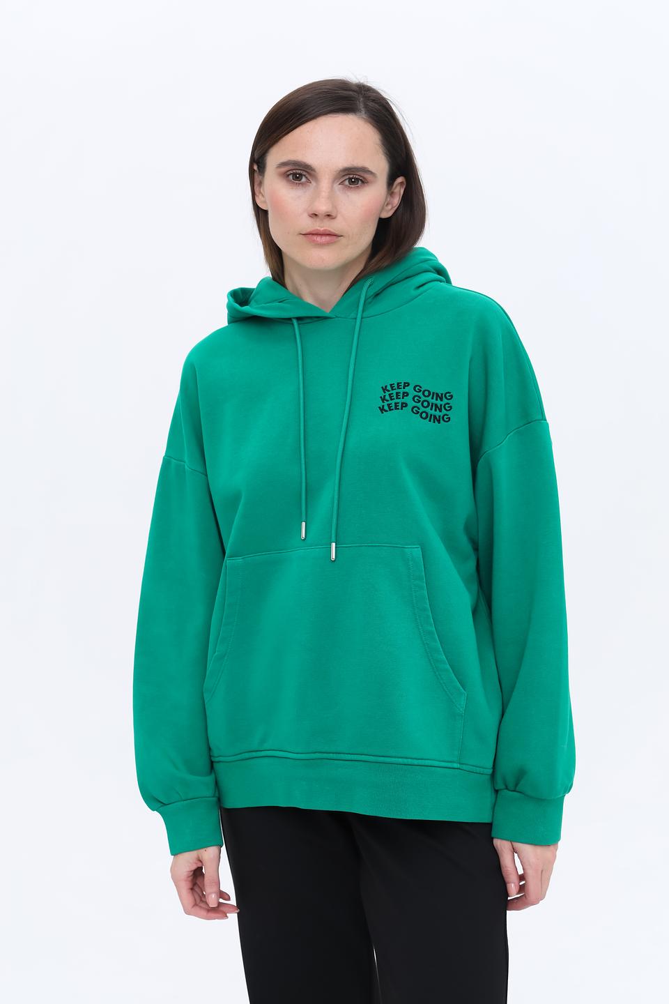 Толстовка Marc Aurel зеленая с надписью