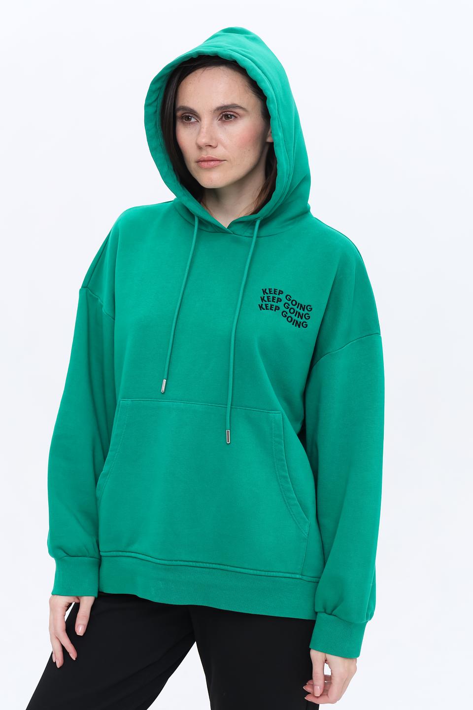 Толстовка Marc Aurel зеленая с надписью