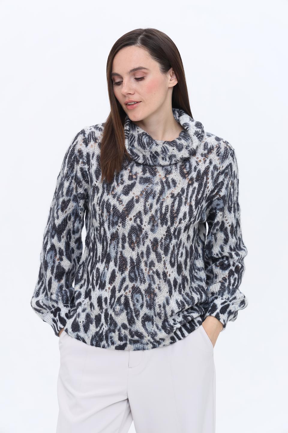 Пуловер Monari с леопардовым принтом