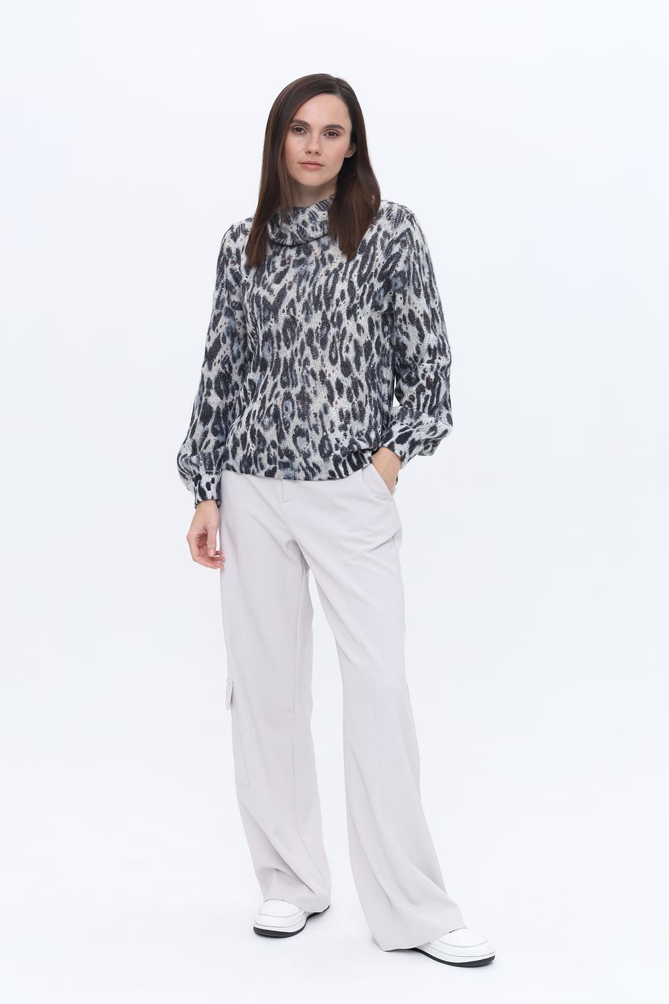 Пуловер Monari с леопардовым принтом