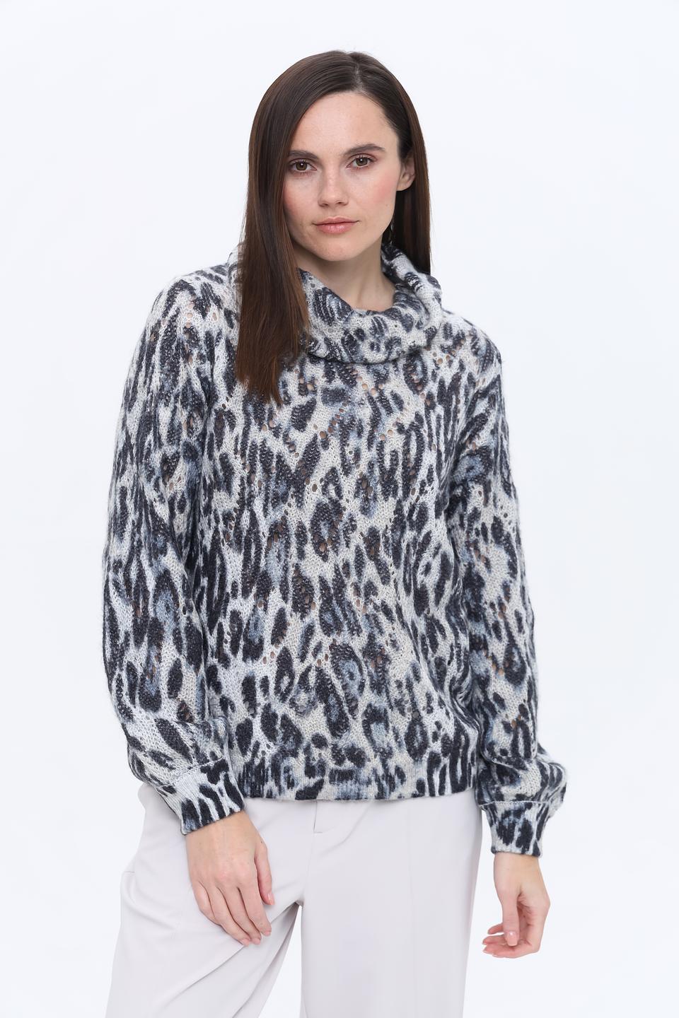 Пуловер Monari с леопардовым принтом