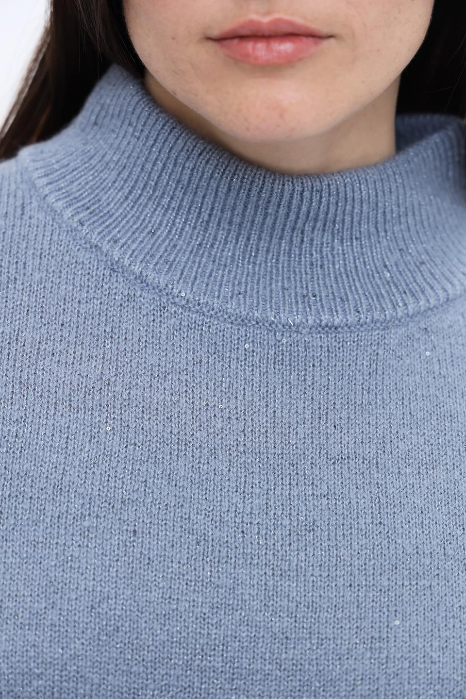 Пуловер Monari голубой с горлом