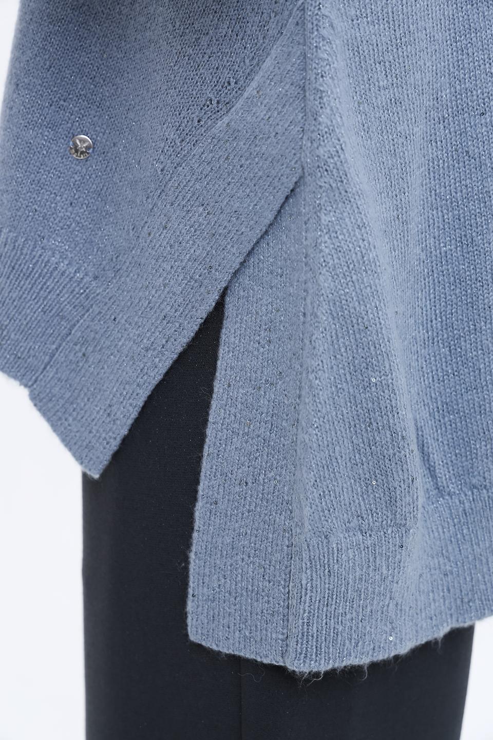 Пуловер Monari голубой с горлом