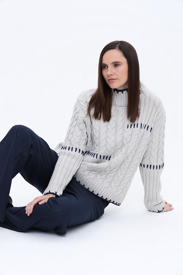 Пуловер Monari с косами и отделкой