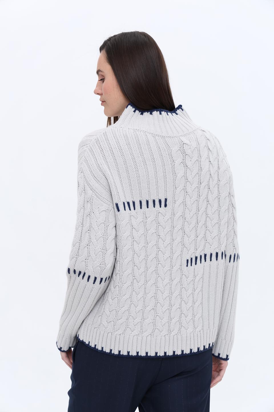 Пуловер Monari с косами и отделкой