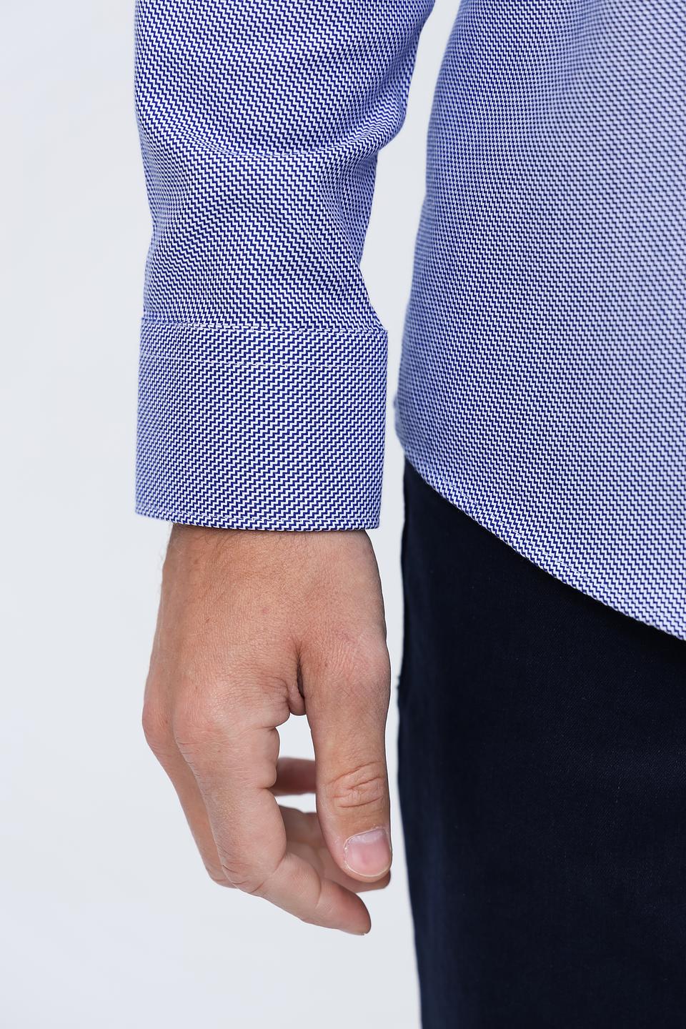 Рубашка Seidensticker голубой в мелкий рисунок