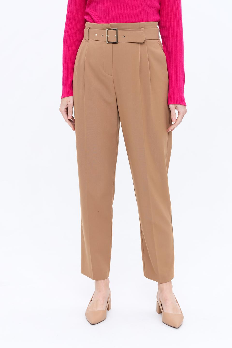 Брюки Kaos с поясом бежевые
