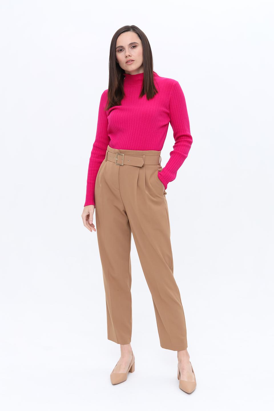 Брюки Kaos с поясом бежевые