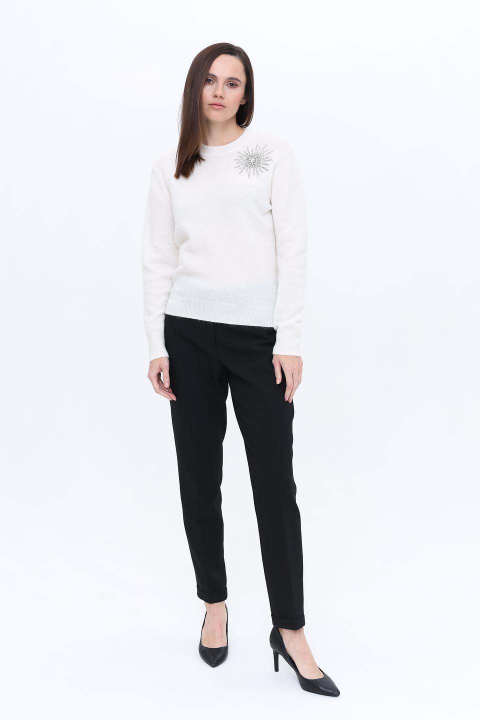 Джемпер Icona с кристаллами белый