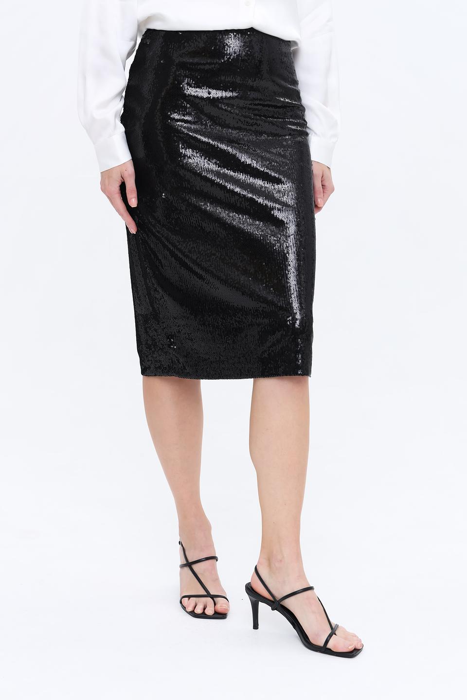 Юбка Icona женская с пайетками черная