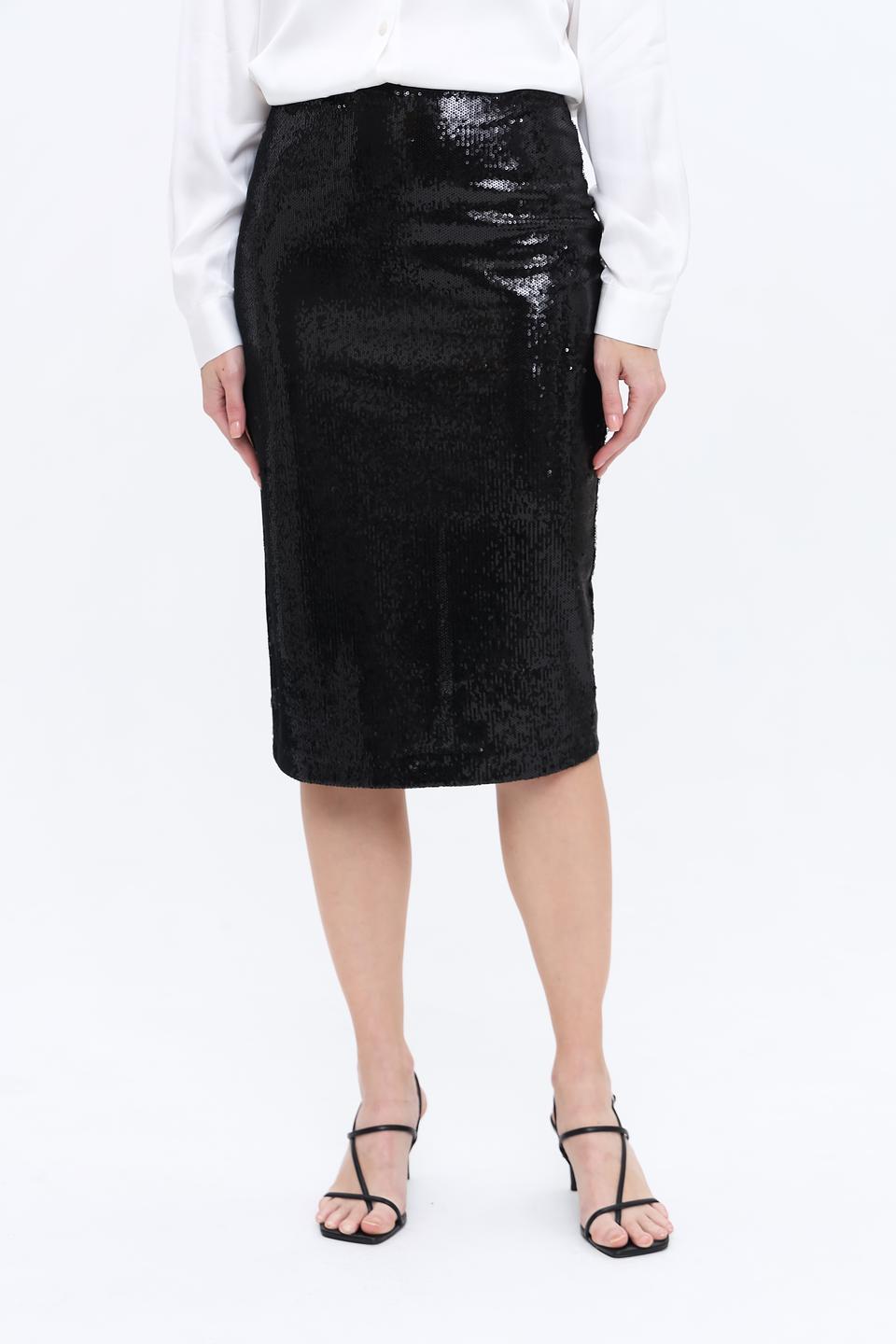 Юбка Icona женская с пайетками черная