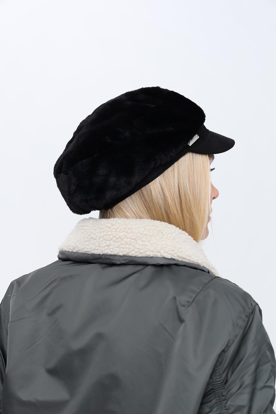 Кепка Seeberger чёрная с мехом