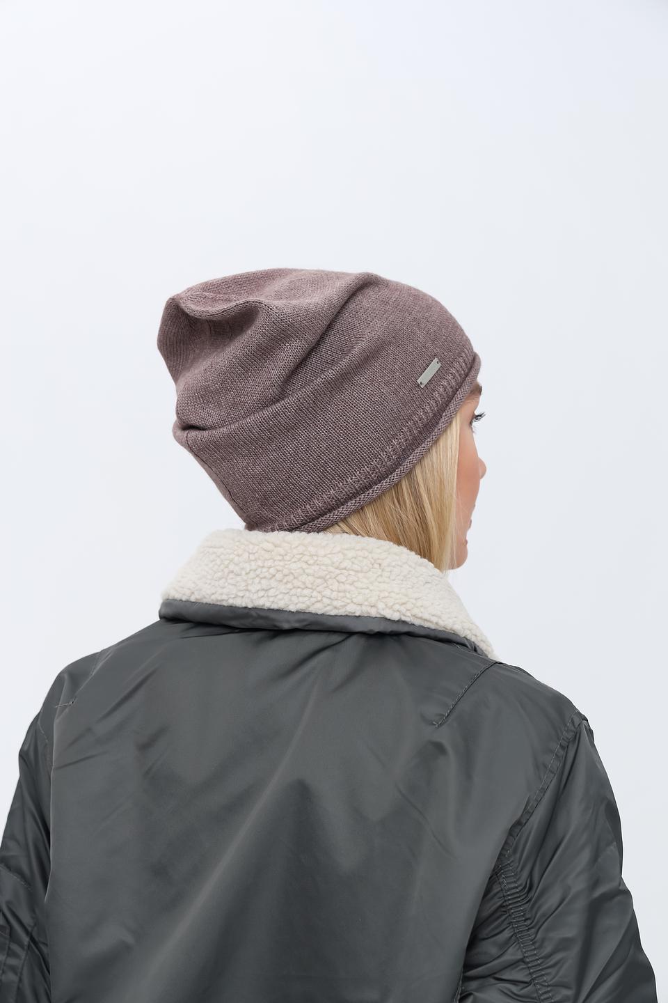 Шапка Seeberger вязаная серая