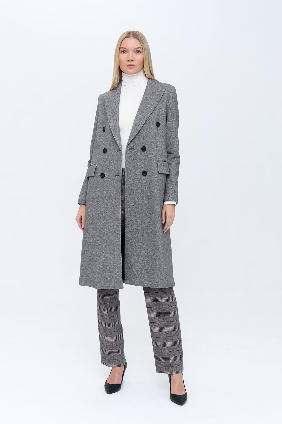 Пальто Circolo 1901 в клетку серое