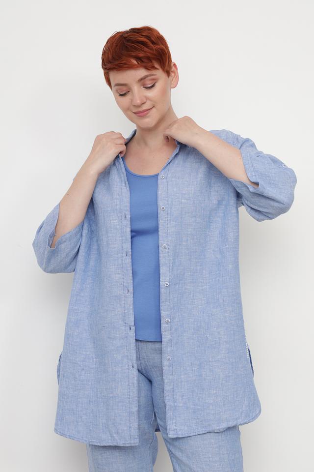 Блуза Doris Streich льняная голубая