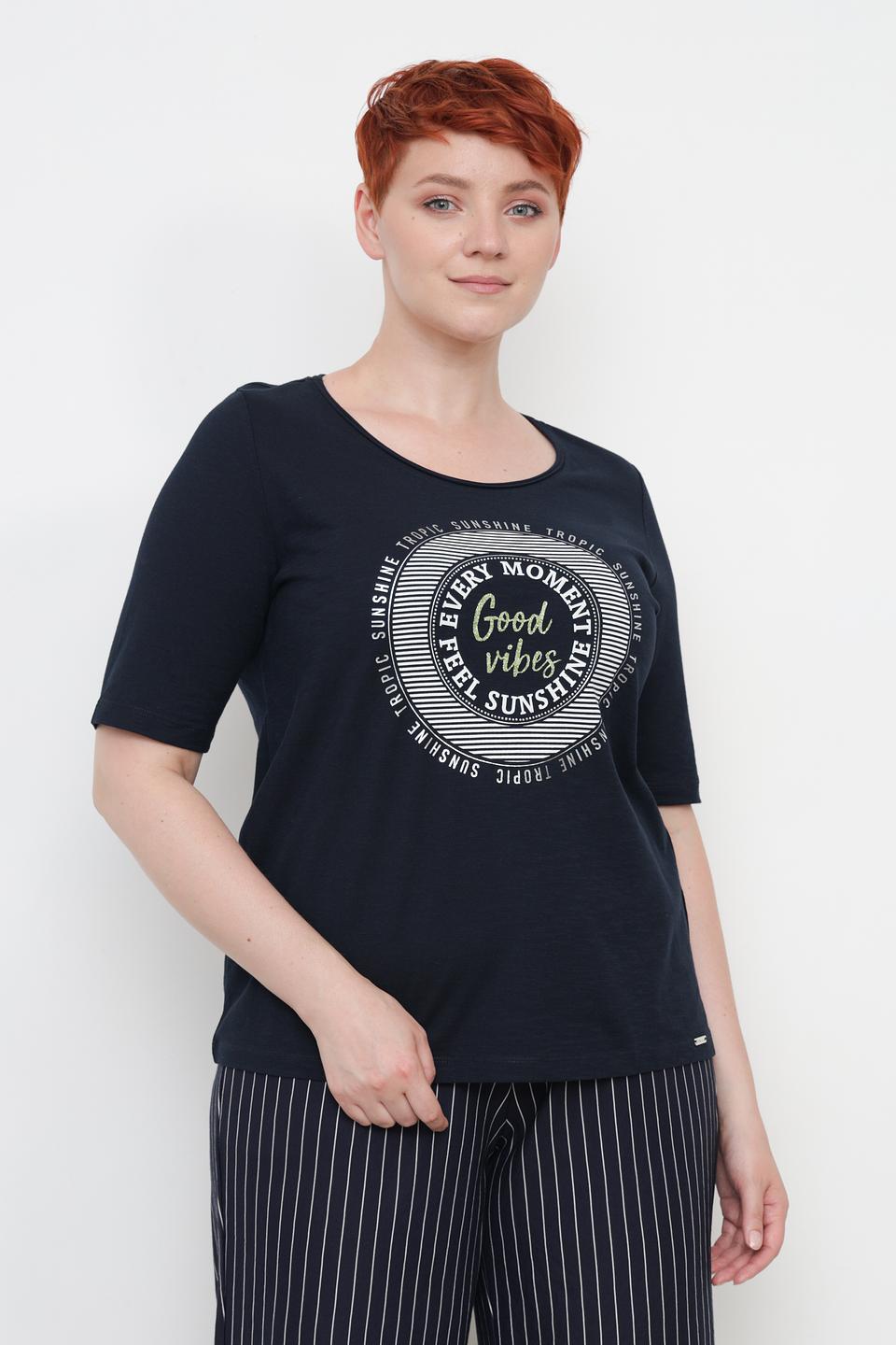 Футболка Via Appia с принтом чёрная