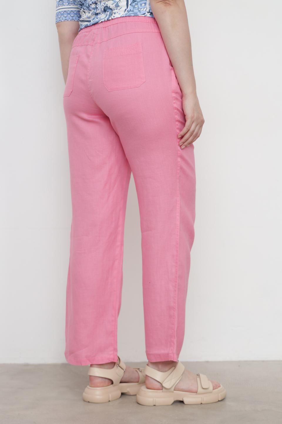 Брюки Lebek из льна розовый