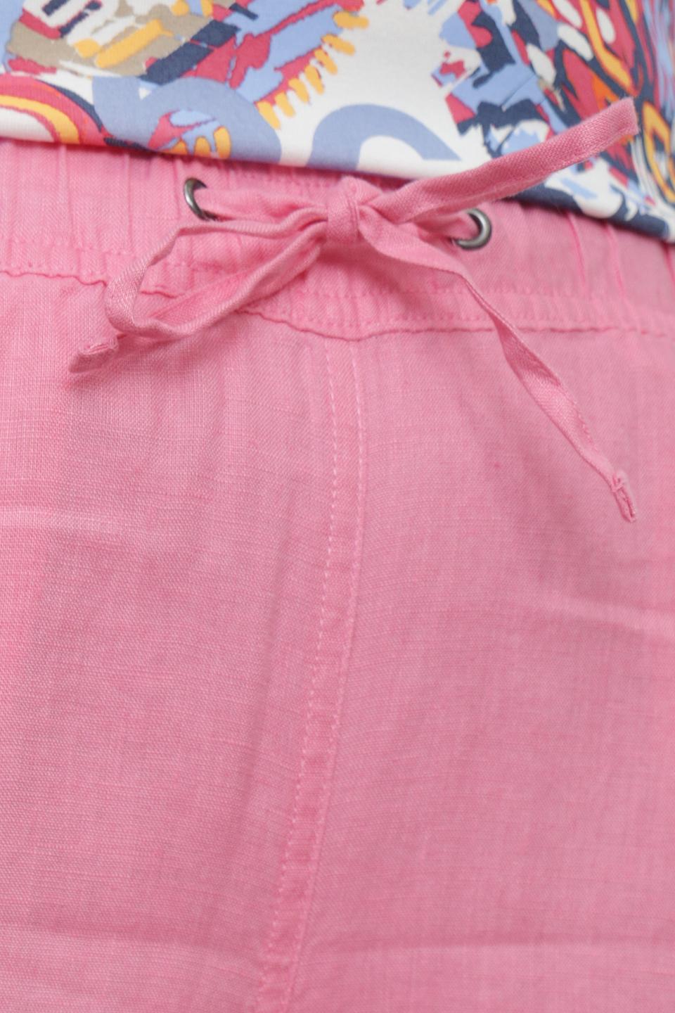 Брюки Lebek из льна розовый